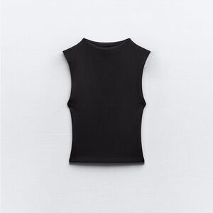 Zara Sleeveless Mock Neck Top